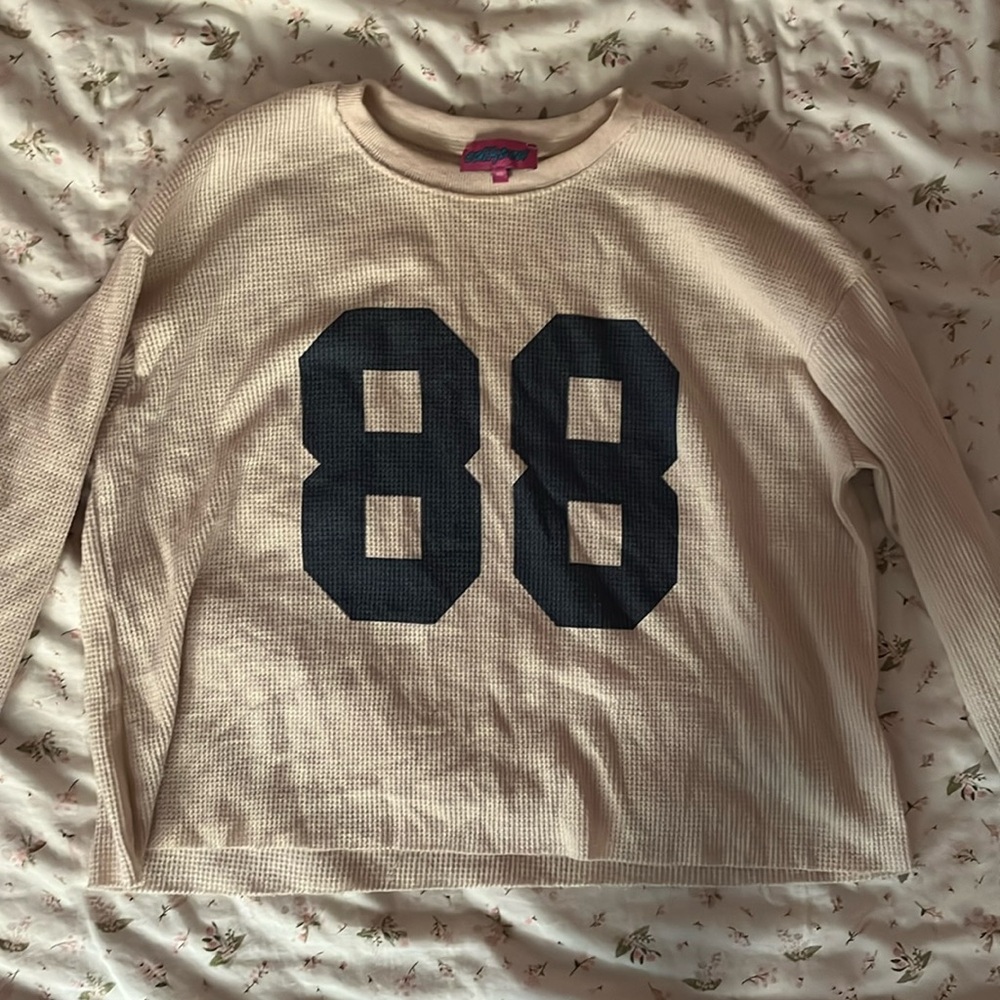 Edikted XS 88 waffle long sleeve shirt